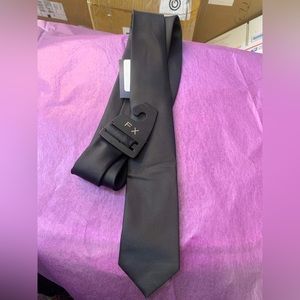 FX Fusion Solid Color Wedding Tie in Black-Skinny Tie